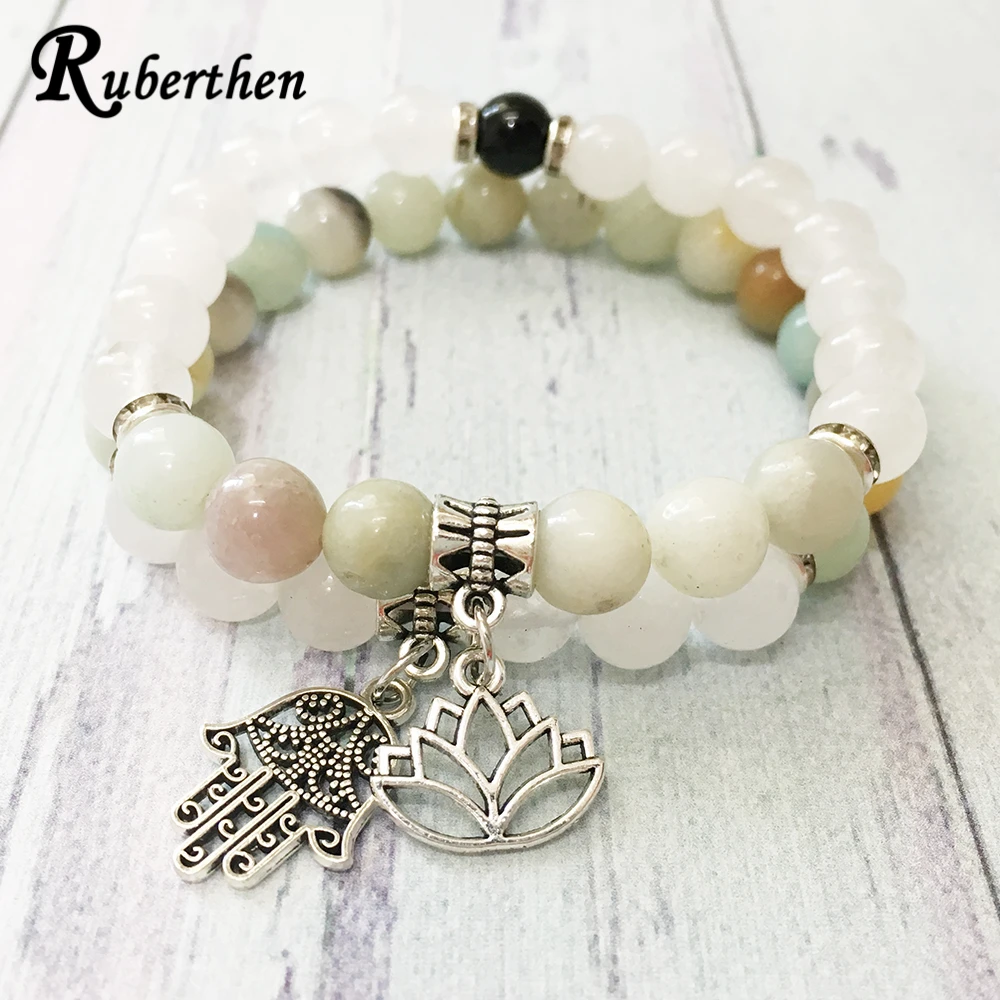 Новое поступление 2019 дизайнерский Комплект браслетов Ruberthen Lotus подвеска Хамса