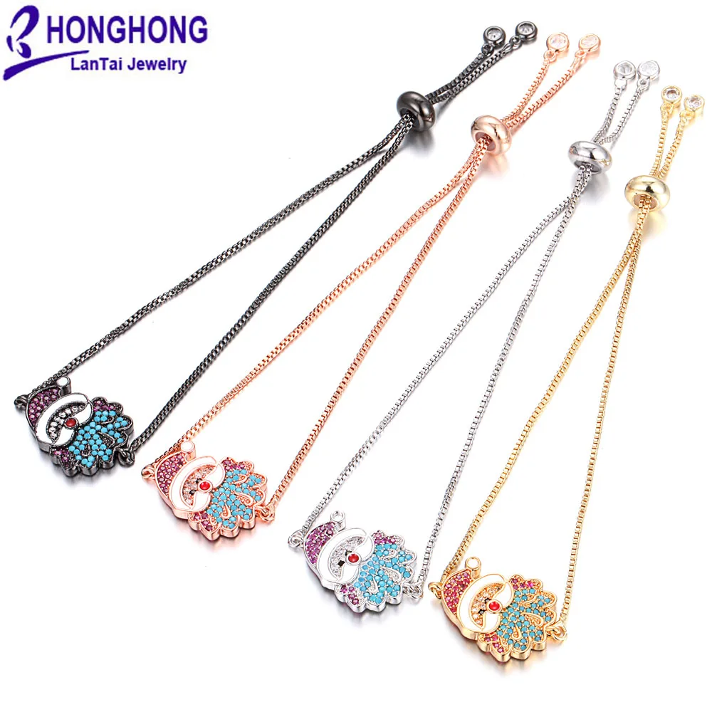 

HONGHONG 2017 High Quality Zirconia Santa Claus Bracelet For Women Lovely Christmas gift Anchor Bracelets Bride Fashion Jewelry