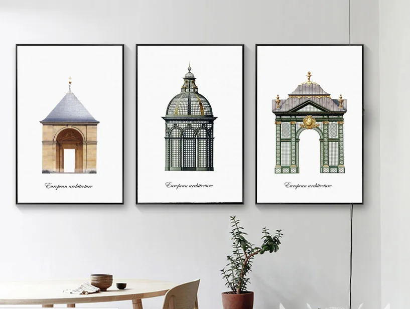 

European classical architecture frameless painting Nordic decorative painting canvas paintings