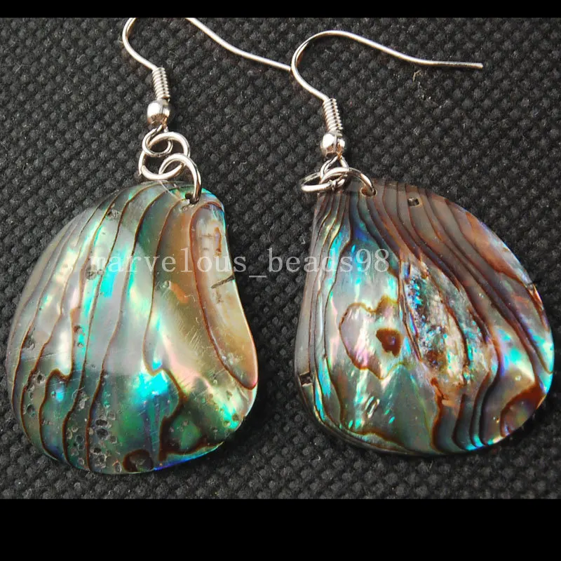 Бесплатная доставка, модные ювелирные изделия, натуральные новозеландские раковины морского ушка, искусство, висячие серьги MC3448