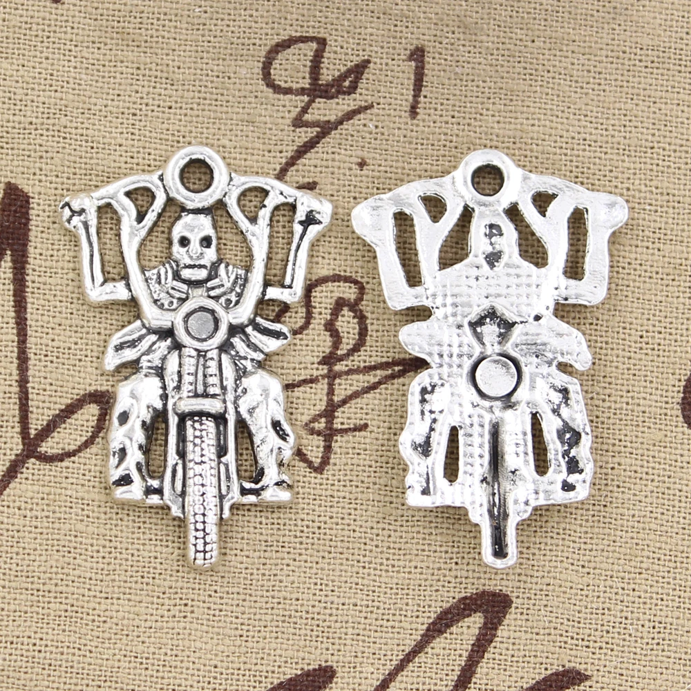Подвеска в античном стиле Рыцарь смерти 44x28 мм 2 шт.|death charm|charm motorcyclecharm antique silver |