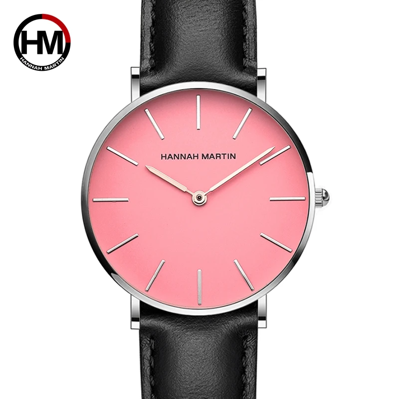 Ханна Martin модные платье Часы Для женщин моды кожаный ремешок аналоговые