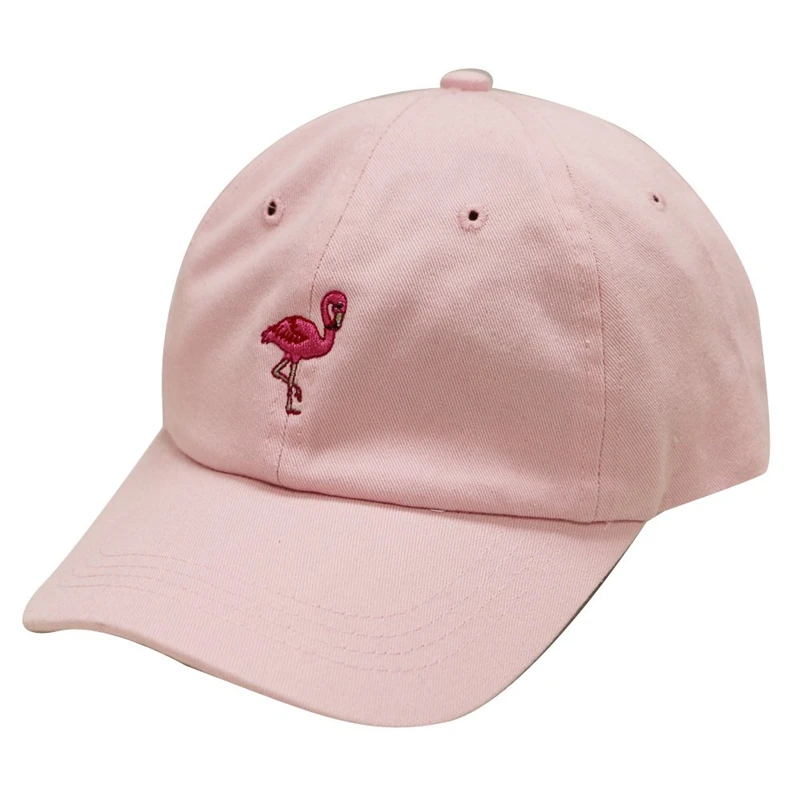 Новая мода унисекс Snapback Солнцезащитная шляпа Фламинго вышивка хлопок бейсболки для женщин и мужчин сплошной цвет папа шапки Casquette Homme