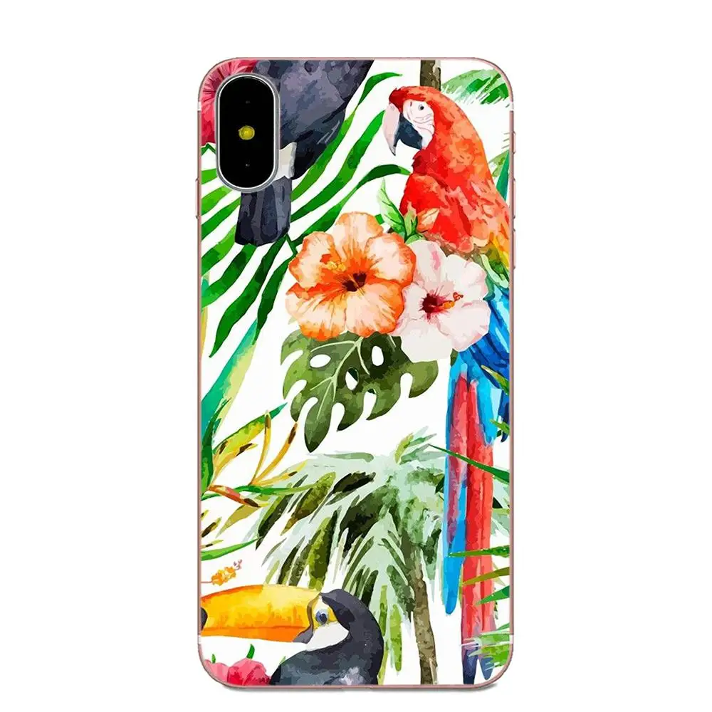 High Quality Soft Back Tropical Bird Floral For Xiaomi Redmi Mi Note 7 8 9 SE Pro Lite Go Play | Мобильные телефоны и
