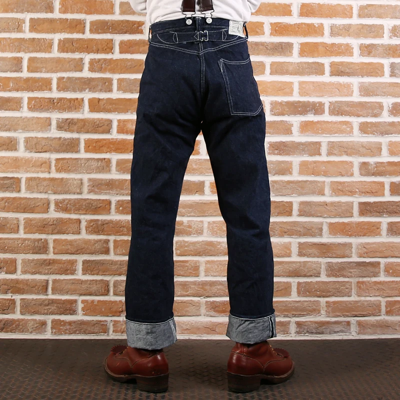 877 Бронсон 15 унций Индиго кромки unsanforised mens indigo немытые redline сухой джинсовый