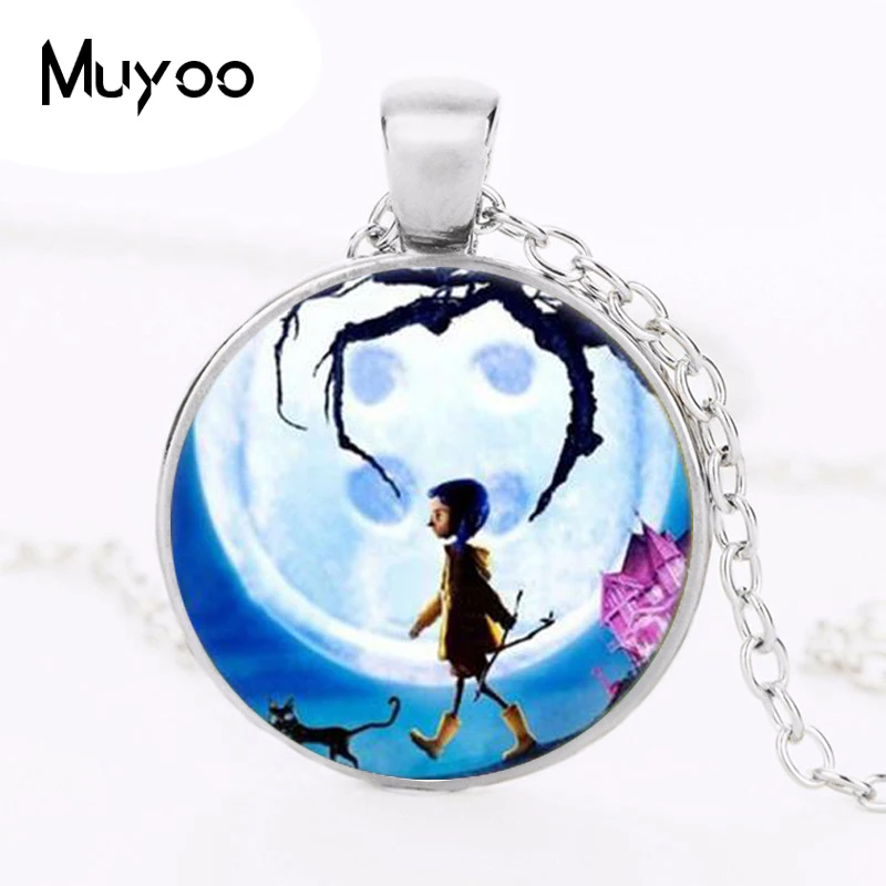 Новое ожерелье с кулоном Coraline кабошон фото из стекла тибетская круглая цепочка