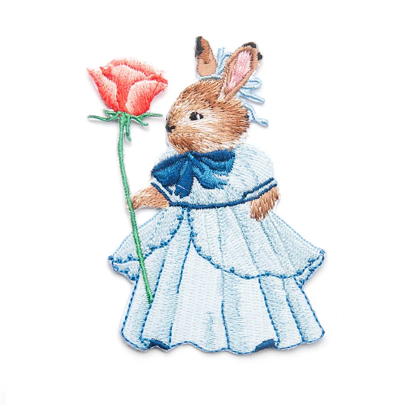 1 пара парные нашивки с кроликом для глажки термонаклейки милым нашивка