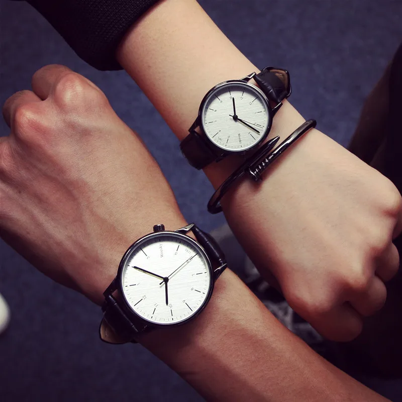 

Simple Style Lovers' Watch Leather Men Women Watch Miler Brand Fashion Student Quartz watch Relogio Masculino Lover's Gift