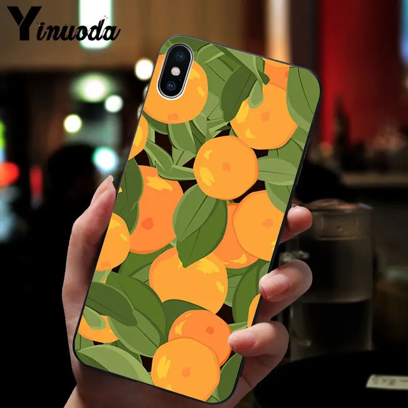 Yinuoda оранжевый и лимонный Мягкий силиконовый чехол для телефона из ТПУ Apple iPhone 8 7 6