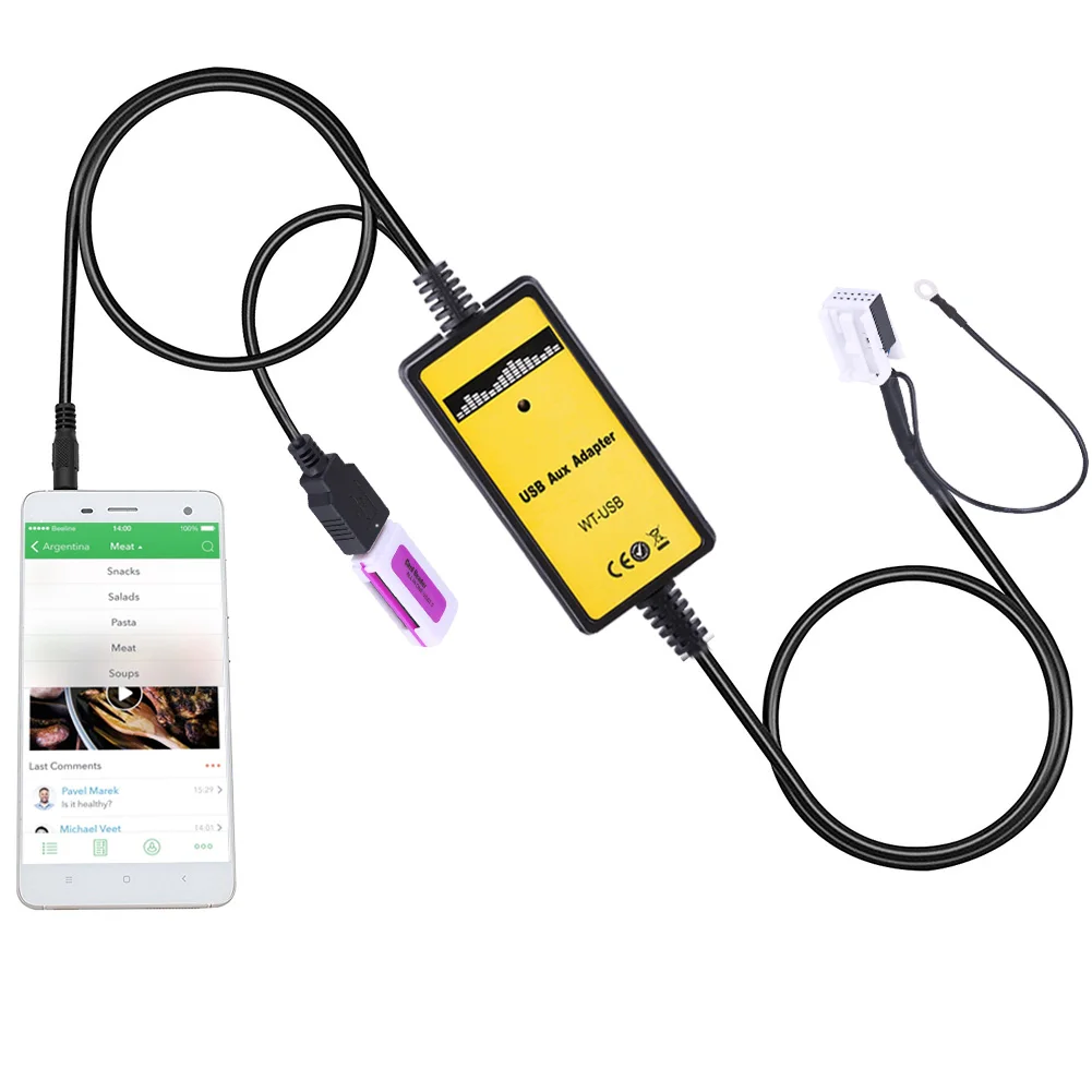 Автомобильный USB Aux In адаптер SOONHUA кабель для MP3 плеера радио аудио интерфейс