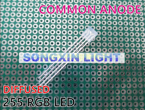 50pcs Rectangular LEDs 255 Diod RGB LED Diffused Transparents Common Anode/Cathode Square 2*5*5mm Red Green Blue Diodes | Электронные