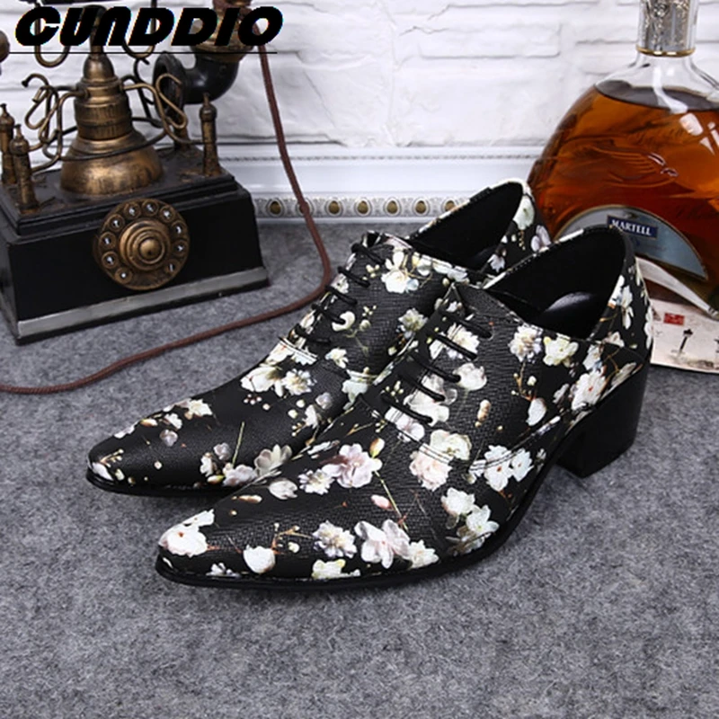 CUNDDIO 238 Хан издание Высокие каблуки указал мужская обувь Из Натуральной кожи