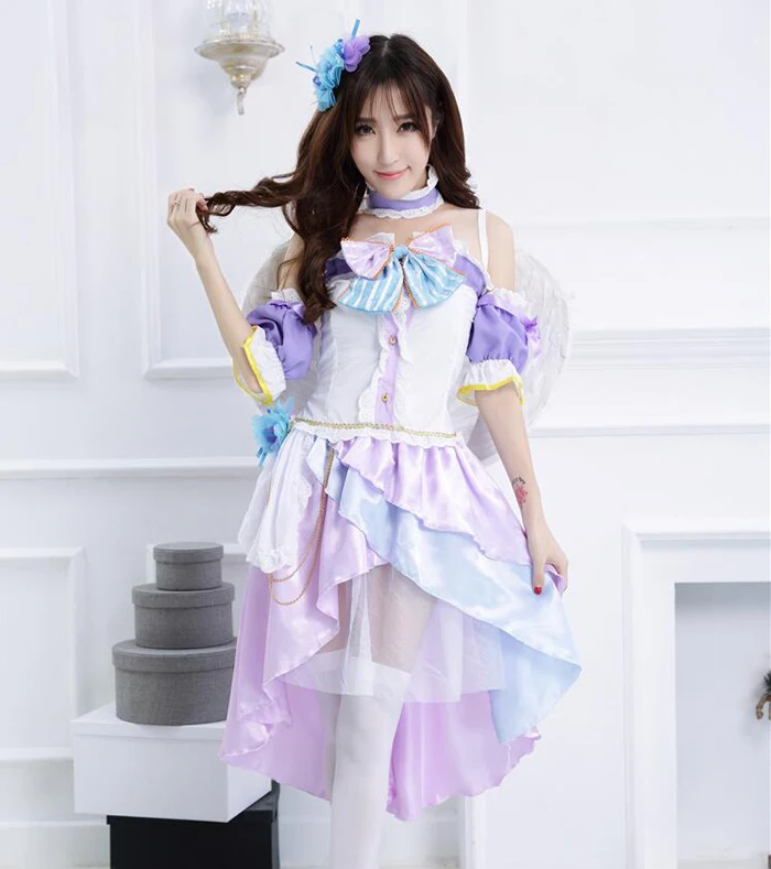 Lovelive Tojo Nozomi белый костюм для косплея ангелов на День святого Валентина полный