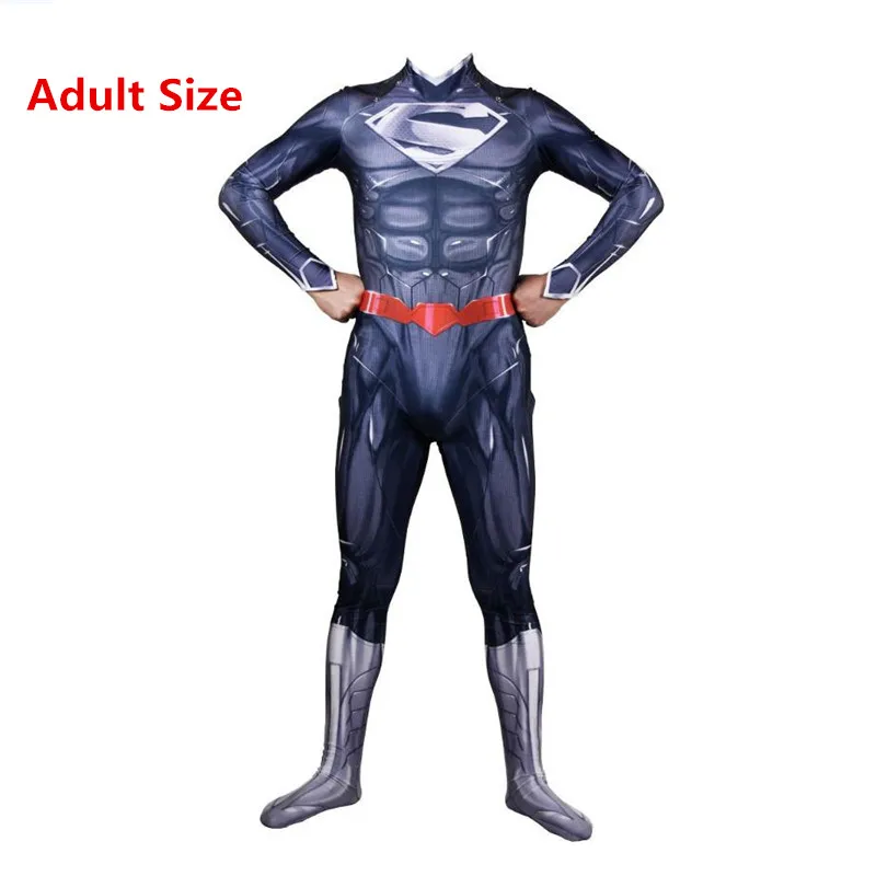 Adult Size Костюм для косплея из аниме «Супермен», «Человек из стали», «Кларк Кент», «супергерой», Детский комбинезон для взрослых, костюм Zentai, костюм на заказ, Новинка - Цвет: Adult Size