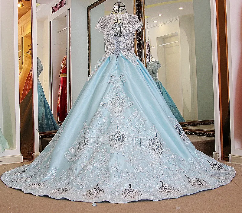 AOLANES Robe De Soiree бальное платье арабское синее длинное вечернее 2017 кружевные
