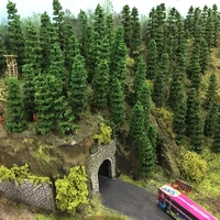 9cm model railway pine miniature model plastic trees for ho train railroad landscape scenery layout
