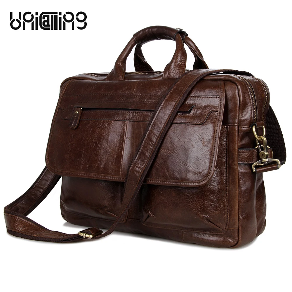 Мужская деловая сумка модная винтажная мужская кожаная двойная молния космос