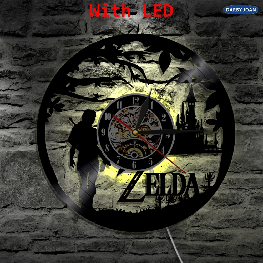 Legend of Zelda ручной работы светодиодный виниловые часы изменение цвета освещения LP настенный светильник дистанционное управление подсветка классный подарок для гостиной