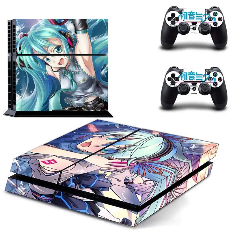 JIAYOLIVE Hatsune Miku Kawaii наклейка для PS4 наклейка для sony Playstation 4 консоль и 2 контроллера Защитная Наклейка