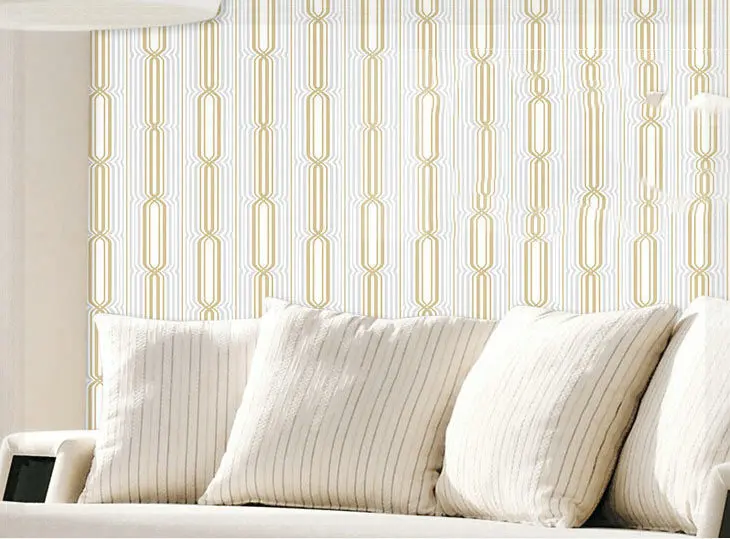 Brown/yellow stripe background wall wallpaper for tv bedroom living room 10M roll fine decor pvc vinyl paper 3d | Обустройство дома