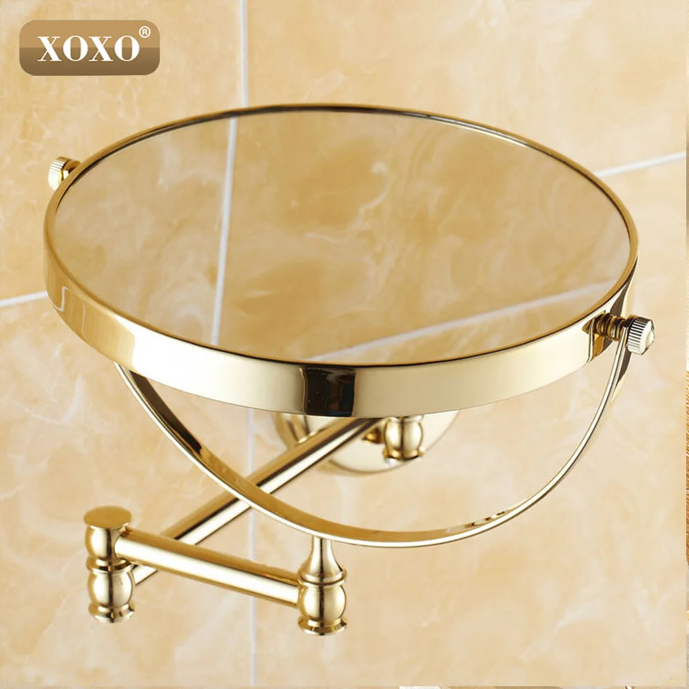 Двухстороннее медное косметическое зеркало XOXO Antique/Golden8 &quotс увеличением 1:1 и 1:3