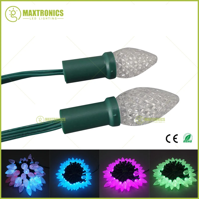 Оптовая цена 500 узлов адресуемых RGB C7/C9 DC12V WS2811 светодиодная Рождественская