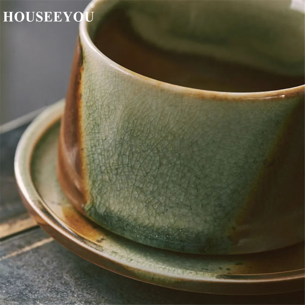 HOUSEEYOU ручная работа глазурованная керамическая кофейная чашка блюдце набор