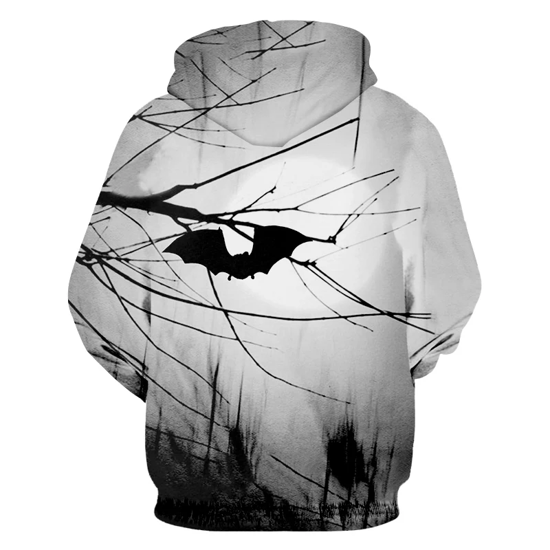 OGKB новые 3D толстовки на молнии с принтом Темная ночь летучая мышь животное пальто