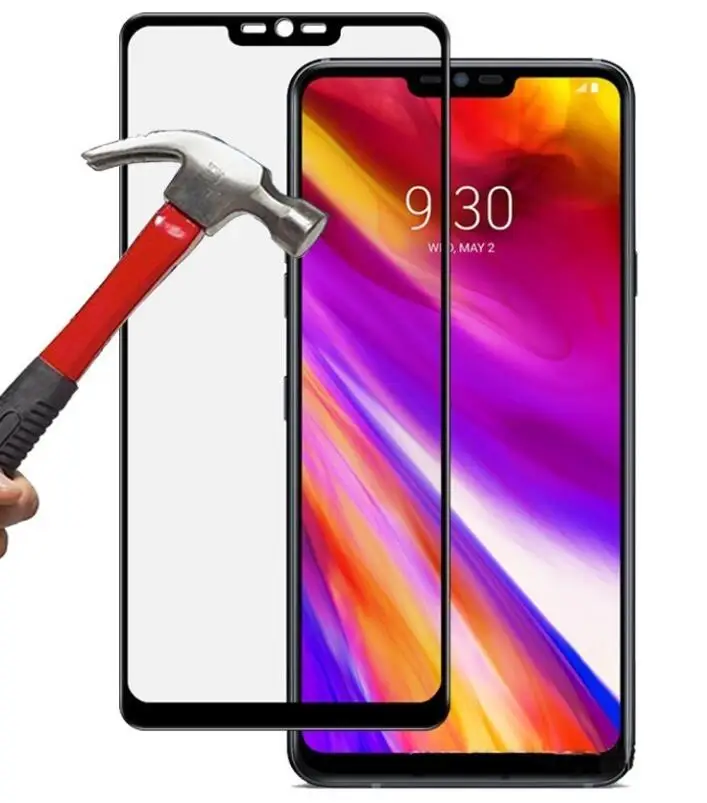 Для LG Q9 и G7 Fit чехол + прозрачное закалённое стекло Мягкие TPU Тонкий геля защиты