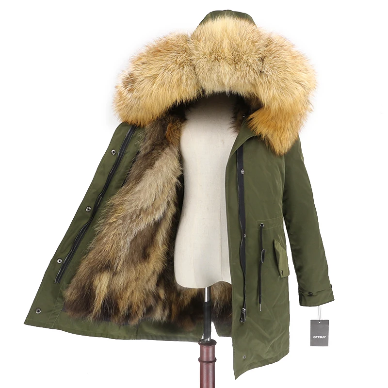 OFTBUY пальто с натуральным мехом, зимняя куртка для женщин, натуральный Лисий мех, водонепроницаемая парка, съемная верхняя одежда, Толстая теплая уличная одежда, бренд