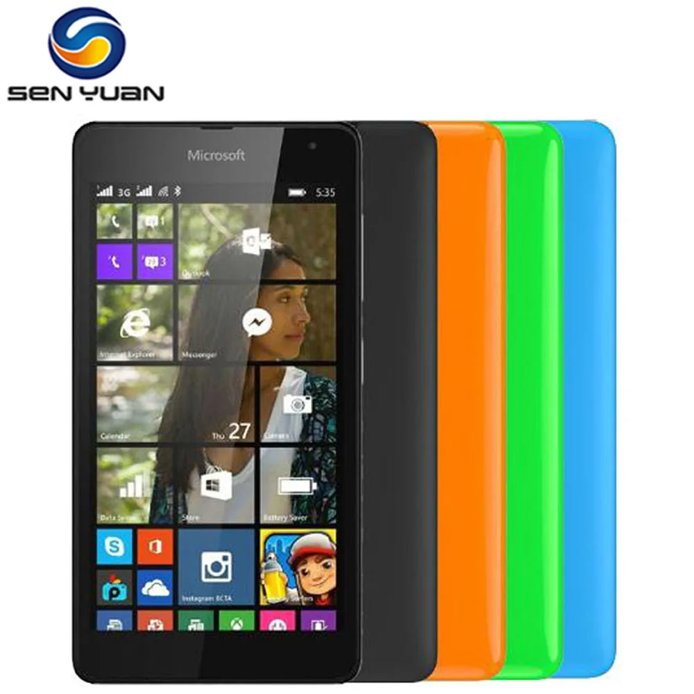 Оригинальный мобильный телефон Nokia Lumia 535 четырехъядерный разблокировка двух sim