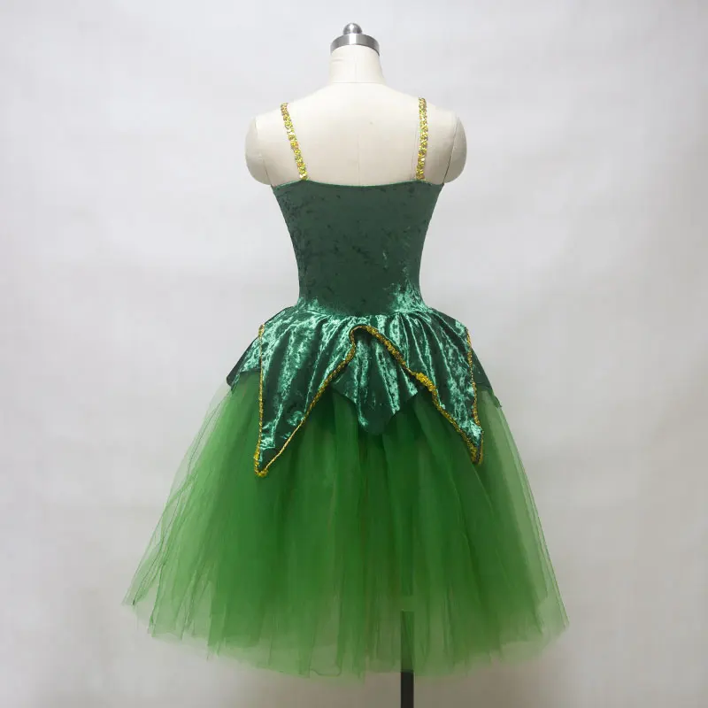 New arrival women ballet costume tutu green velvet bodice romantic lady dance | Тематическая одежда и униформа