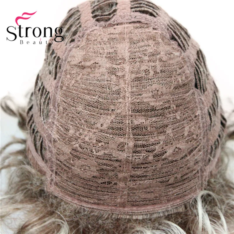 StrongBeauty короткий парик мягкие волнистые локоны Светлые блестящие синтетические