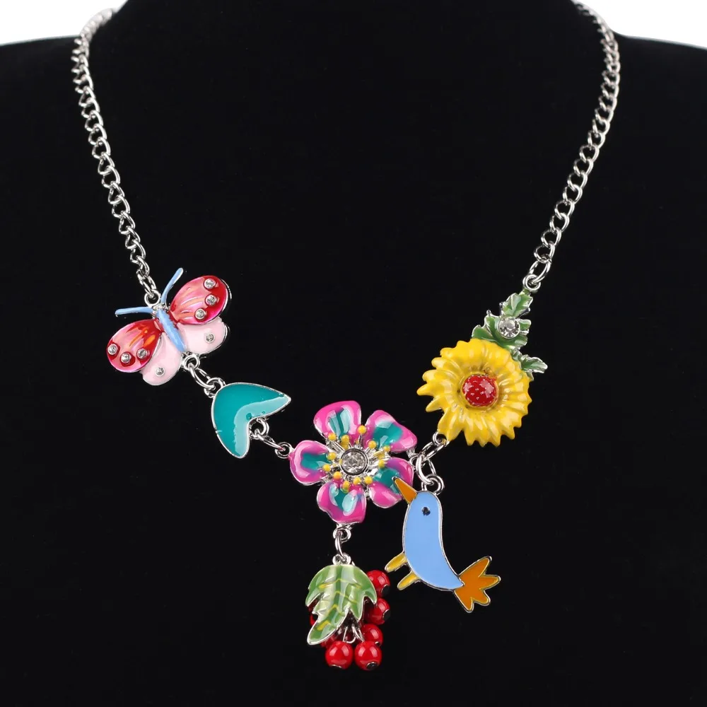 Женское ожерелье с подвеской в виде птицы цветка и бабочки|jewelry for women|statement chokerchain