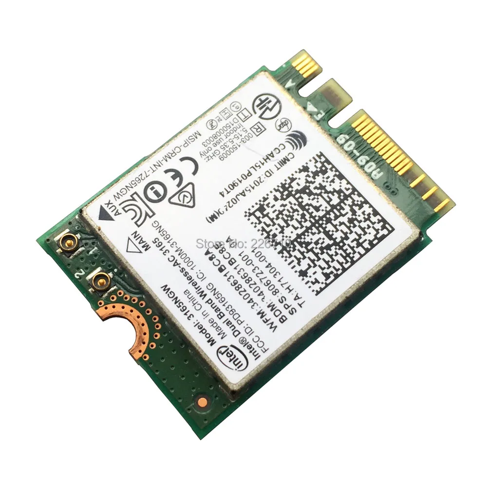 3165NGW Wi Fi Bluetooth BT 4 0 NGFF 802.11ac WLAN карта intel Wireless AC 3165 433m SPS:806723 001 для HP ProBook 11 G1 3165AC|wifi