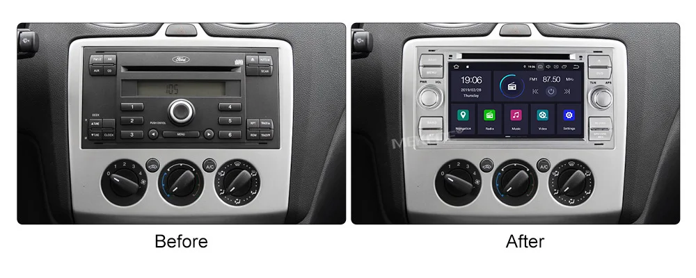 MEKEDE 2 Din Авто Радио Android 9 Автомобильный мультимедийный видео плеер для Ford/Mondeo/Focus/Transit/C-MAX/S-MAX/Fiesta gps DVD 4+ 64 г