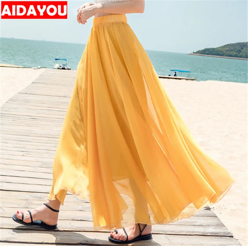 Длинная плиссированная шифоновая юбка макси в стиле ретро ярко розовая черная