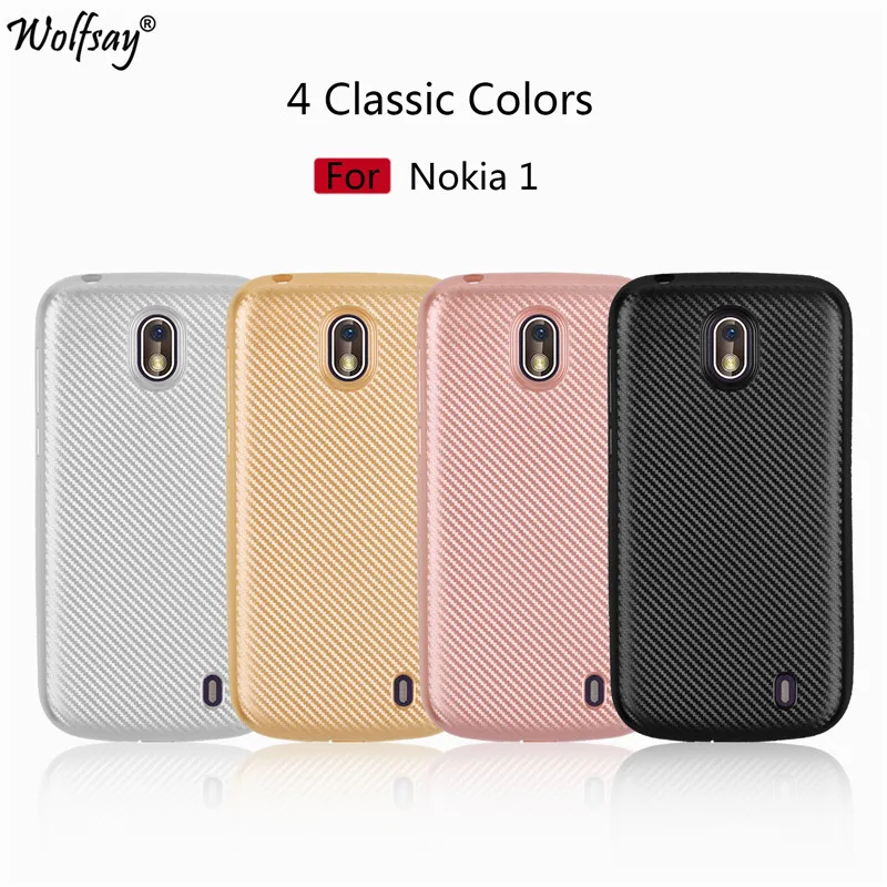 Чехол для телефона Nokia 1 2018 чехол из углеродного волокна Мягкий ТПУ TA-1047 TA-1060 TA-1056