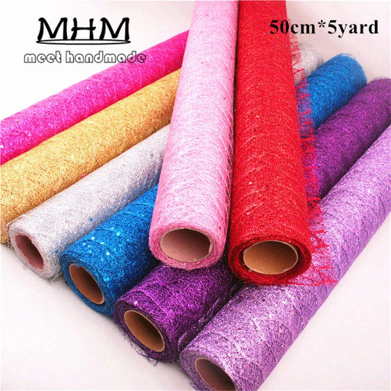 Блестящий рулон тюля с блестками 5 ярдов 50 см катушка пачка Свадебная отделка