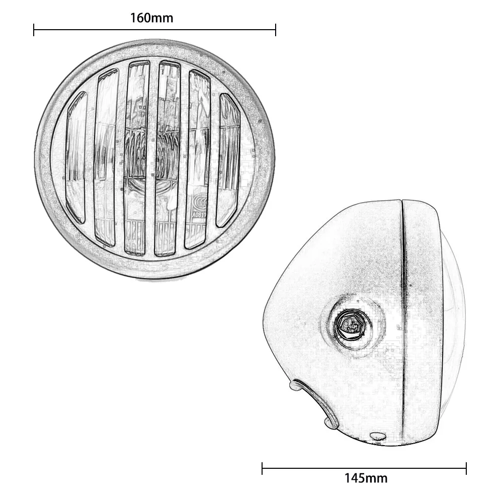 Мотоциклетная металлическая фара 12 В в ретро гриль фары для мотоцикла винтажная