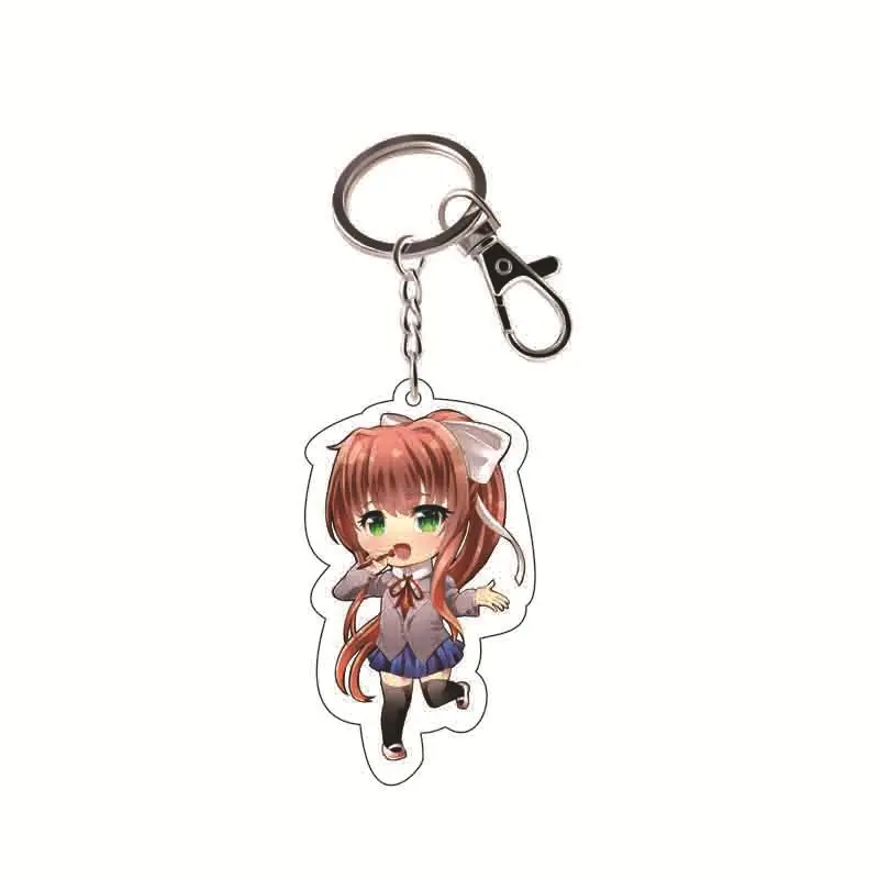 Игра Doki Литературный клуб косплей реквизит Sayori Yuri Natsuki Monika брелок аксессуары акриловое кольцо для ключей