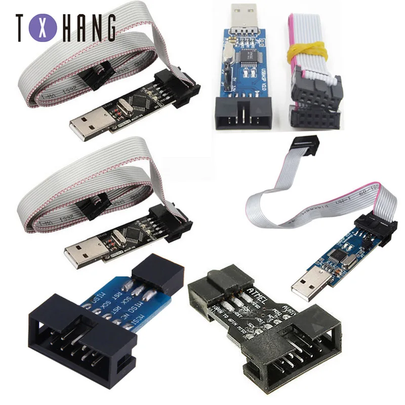 USBASP + 10PIN к 6PIN адаптеру Новый USBISP AVR программатор USB ATMEGA8 ATMEGA128 | Электронные