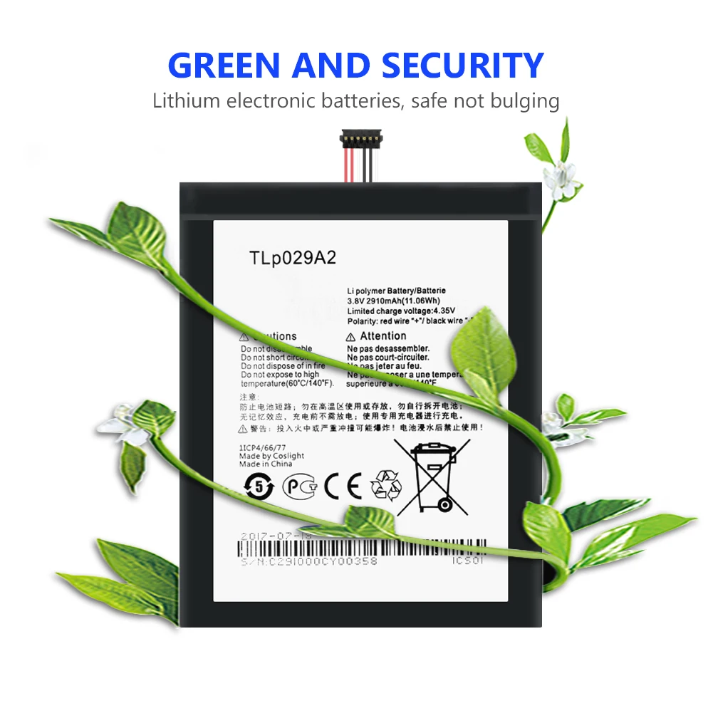 

2910mAh TLp029A2 6045K 6045F Lithium Polymer Mobile Battery For Alcatel One Touch Idol 3 I806 Phone Batteries Free Tools