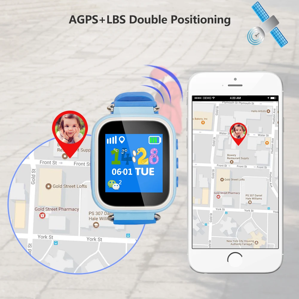 Dbpower 1.44 &quotT06S TFT Цвет Экран ребенок Смарт часы AGPS + фунтов положение SOS сигнализации