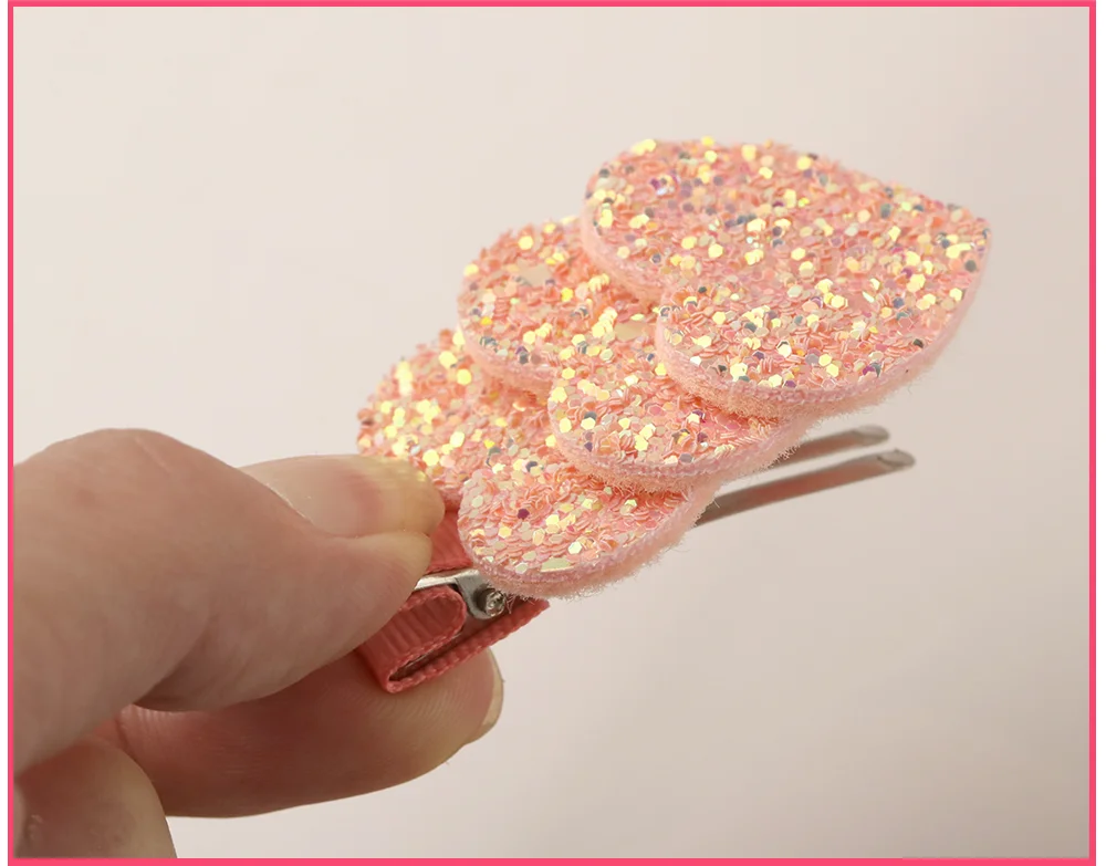 1 пара/2 шт. блесток Блеск шпильки для маленьких девочек Blingbling Sweet Heart заколки маленькая заколка для волос