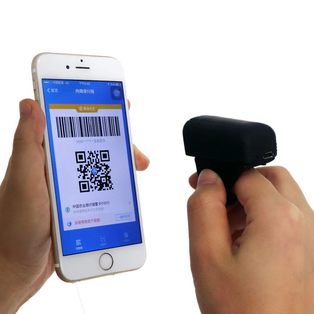 Беспроводной мини сканер штрих кода RS40 с кольцом Bluetooth 2D и Qr кодом|Сканеры| |