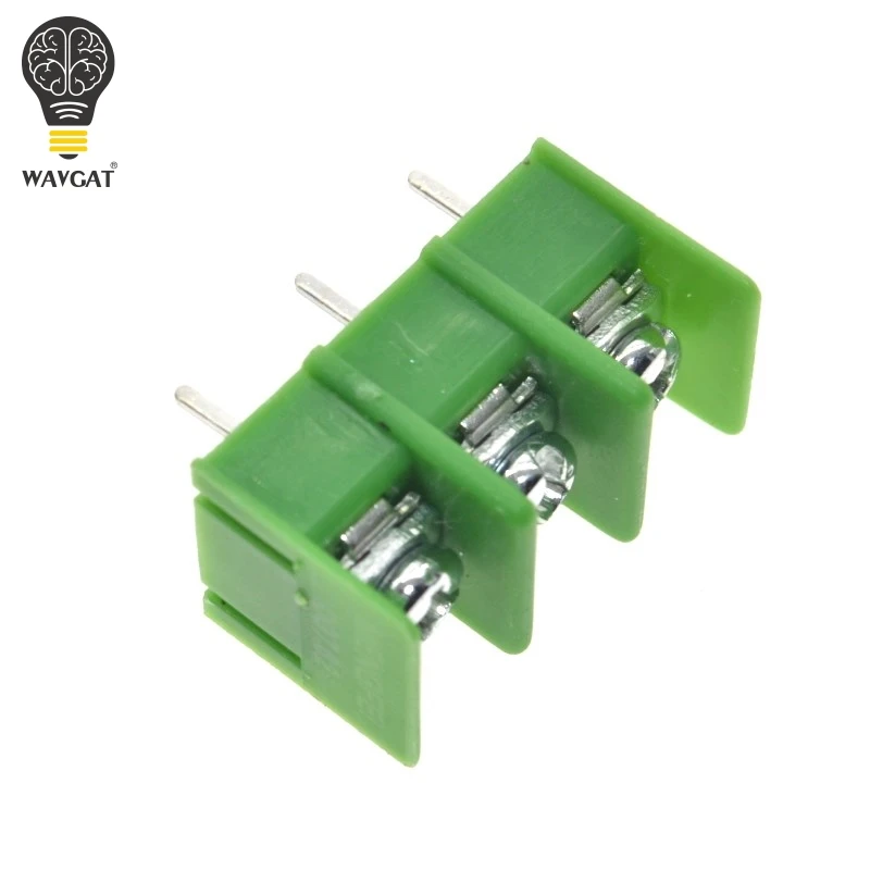 20PCS/LOT KF7.62-3P 7.62mm pitch pcb screw block Splice connector terminal KF7.62 3Pin Green ROHS Can be connected | Электронные