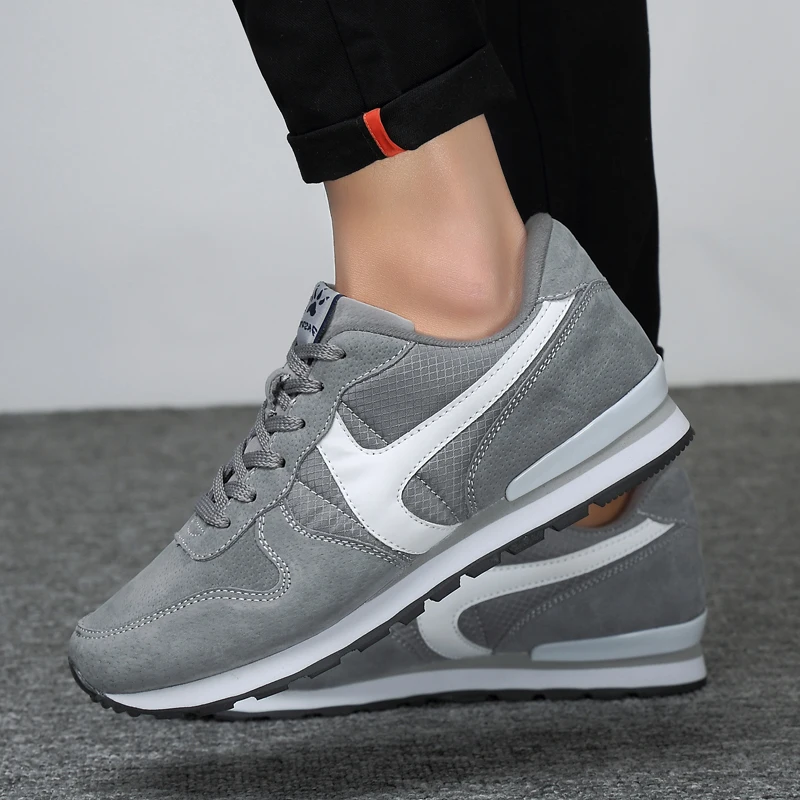 AODLEE Light Mens Casual Shoes Men Sneakers Breathable Fashion Walking Leather Grey Solid | Обувь