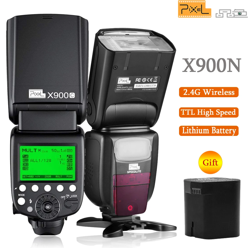 Pixel X900N литий ионная Вспышка Speedlite высокая скорость i TTL/M/MULT 1/8000s GN60 HSS вспышка для