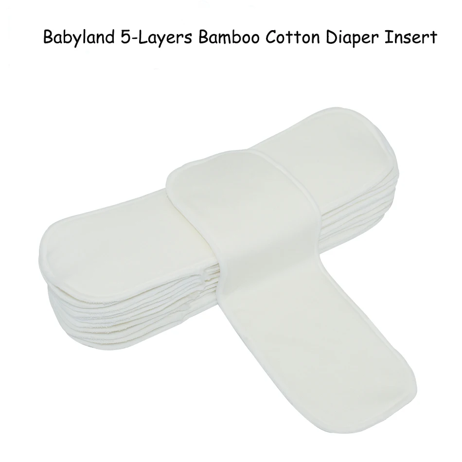 FIVE LAYERS ( 33Pieces A Lot) Comfortable Cotton Bamboo Liners Diaper Inserts For Normal Pocket Night and Day Easy Wash Easy Dry